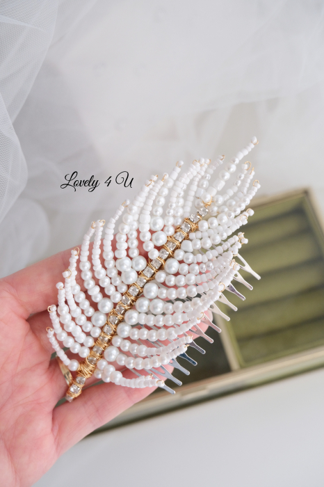 AGRAFA MIREASA CU PERLE, ACCESORII LOVELY 4 U, DIADEMA MIREASA, BIJUTERII MIREASA, MIREASA 2023, PIEPTANE MIREASA, ACCESORII COC MIREASA, PIEPTAN VOAL MIREASA, ACCESORII VOAL, VOAL MIREASA, ACCESORII [6]