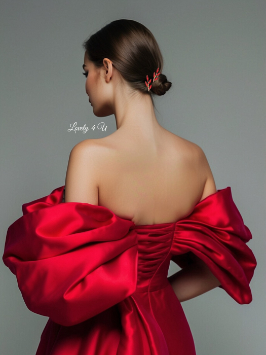 Agrafe coc cu pietricele rosii, Bijuterii , Lovely4u, Accesorii LOVELY 4 U, agrafe mireasa, Pin coc mireasa, Accesorii mireasa, accesorii de par pentru mireasa, Bijuterii mireasa, Cadou pentru ea, [3]
