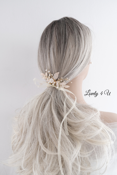 Accesorii Lovely 4 U, Accesorii de păr cu flori, Accesorii mireasă de lux, Diadema cu elemente Swarovski, bijuterii Swarovski, agrafă par, Accesoriu mic de par, [12]