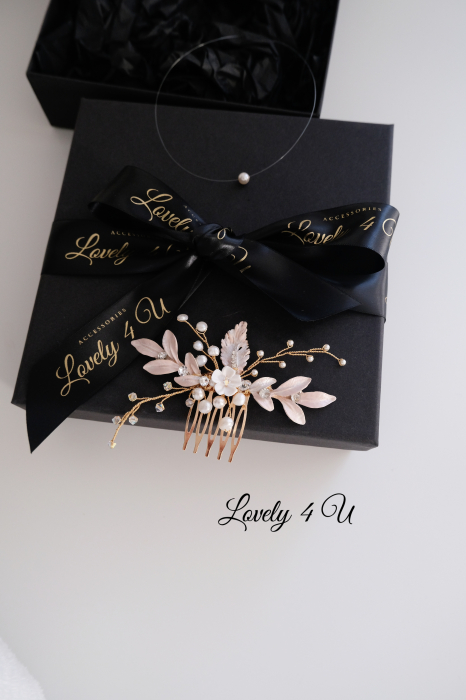 Accesorii Lovely 4 U, Accesorii de păr cu flori, Accesorii mireasă de lux, Diadema cu elemente Swarovski, bijuterii Swarovski, agrafă par, Accesoriu mic de par, [20]