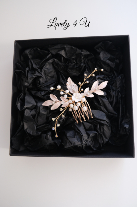 Accesorii Lovely 4 U, Accesorii de păr cu flori, Accesorii mireasă de lux, Diadema cu elemente Swarovski, bijuterii Swarovski, agrafă par, Accesoriu mic de par, [22]
