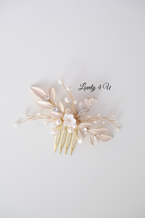 Accesorii Lovely 4 U, Accesorii de păr cu flori, Accesorii mireasă de lux, Diadema cu elemente Swarovski, bijuterii Swarovski, agrafă par, Accesoriu mic de par, [16]