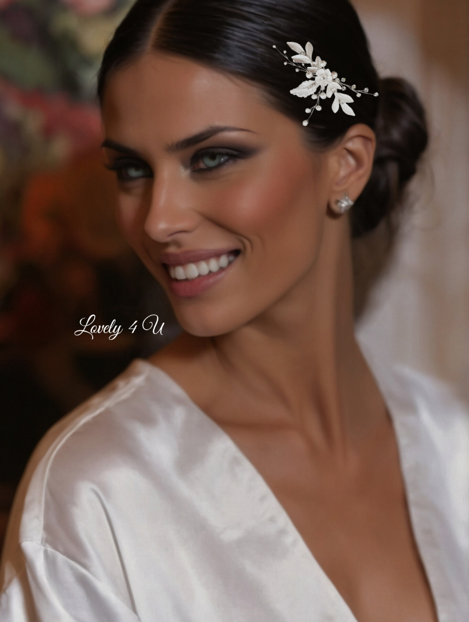 Accesorii Lovely 4 U, Accesorii de păr cu flori, Accesorii mireasă de lux, Diadema cu elemente Swarovski, bijuterii Swarovski, agrafă par, Accesoriu mic de par, [8]