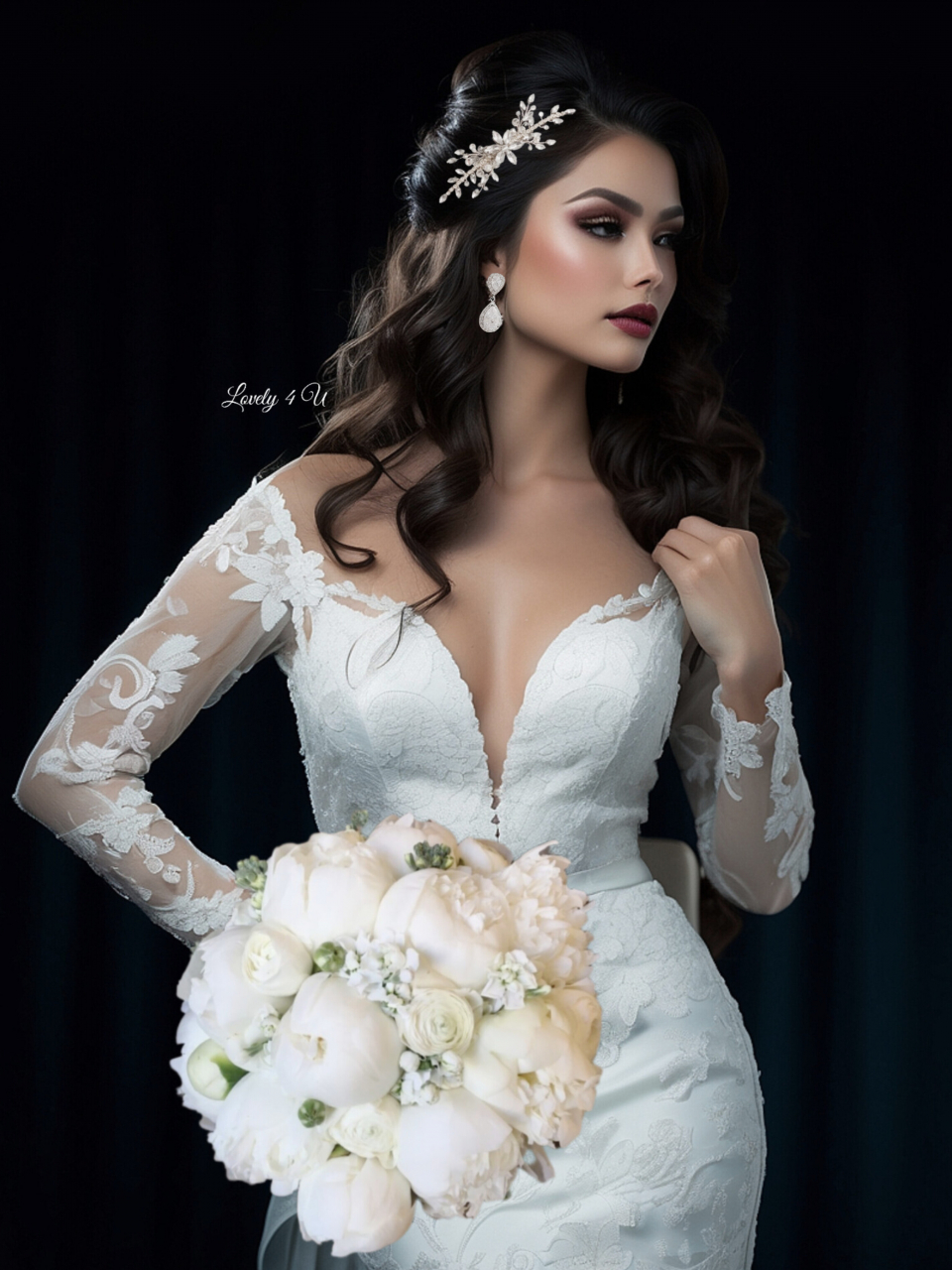 Cercei mireasa, Cercei Lovely 4 U, Bijuterii mireasa, Cercei eleganți cu pietricele, cercei picatura [8]