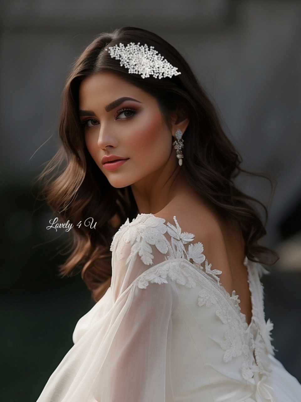 Agrafa cu perle albe, Accesorii cu perle albe, Coafuri mireasa, Diadema mireasa,Bijuterii mireasa, Agrafa cu perle mireasa, Pieptan voal mireasa , Coronita mireasa, Accesorii de par mireasa, Accesorii Lovely4U [8]