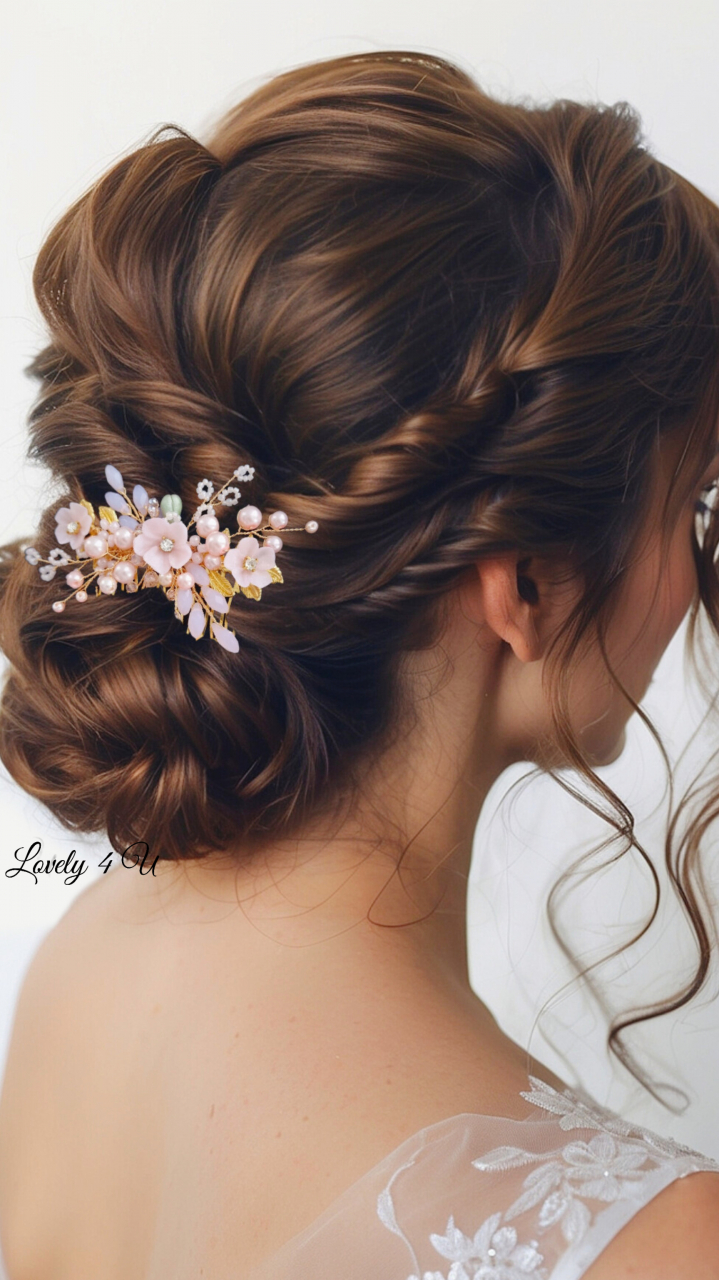 ACCESORIU BOEM MIREASA, ACCESORII LOVELY 4 U, BIJUTERII MIREASA,accesoriu coc mireasa, accesoriu păr mireasă,accesoriu par romantic, pieptene flori mireasa, pieptene flori pastel, pieptene roz mireasa [13]