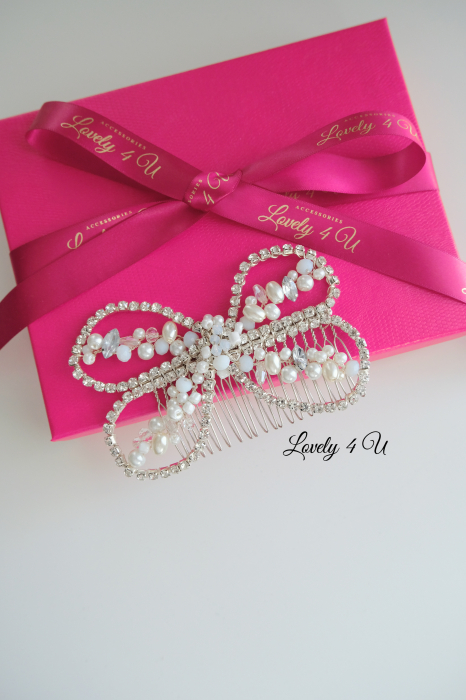 PIEPTAN MIREASA, DIADEMA MIREASA, ACCESORIU PAR MIREASA, ACCESORII DE PAR MIRESE, ACCESORII NUNTA, ACCESORII CU PERLE, DIADEMA CU PERLE, PIEPTAN VOAL MIREASA, BIJUTERII PAR MIREASA, CORONITA, TIARA [8]