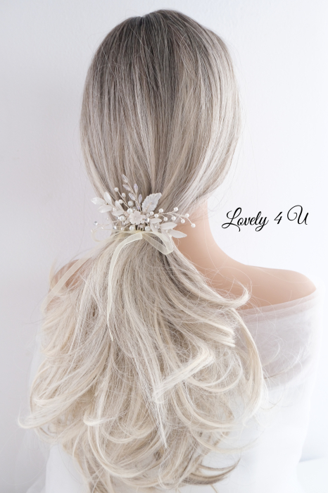 Accesorii Lovely 4 U, Accesorii de păr nuntă, diadema mică mireasa, pieptan cu frunze, pieptan cu flori mireasa, diadema cu frunze [8]