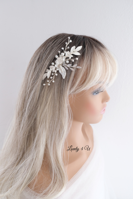 Accesorii Lovely 4 U, Accesorii de păr nuntă, diadema mică mireasa, pieptan cu frunze, pieptan cu flori mireasa, diadema cu frunze [14]