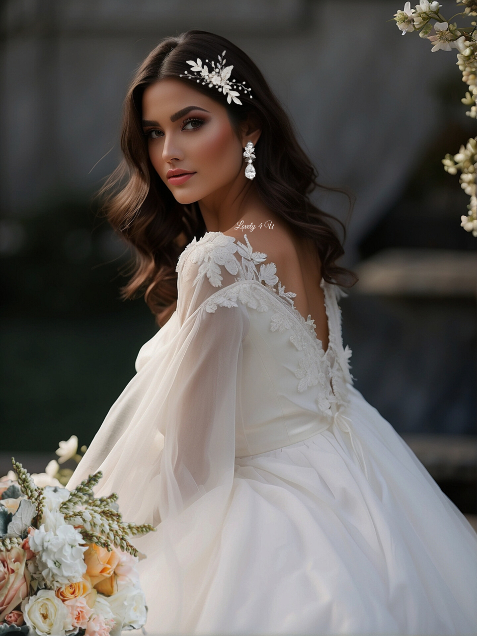 Accesorii Lovely 4 U, Accesorii de păr nuntă, diadema mică mireasa, pieptan cu frunze, pieptan cu flori mireasa, diadema cu frunze [9]