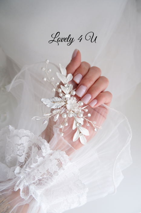 Accesorii Lovely 4 U, Accesorii de păr nuntă, diadema mică mireasa, pieptan cu frunze, pieptan cu flori mireasa, diadema cu frunze [17]