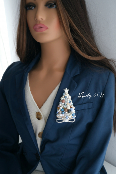BROSA BRAD , ACCESORII LOVELY 4 U, BIJUTERII LOVELY 4 U, BIJUTERII ACCESORII POM DE CRĂCIUN, BROSE ELEGANTE, CADOU CRACIUN, BIJUTERII CRACIUN, BIJUTERII, BROSE, CADOU DE LUX, ACCESORII DE LUX, IDEI CADOU [6]