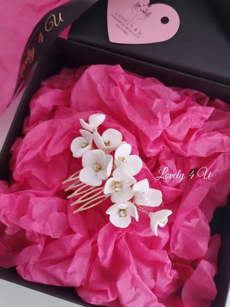 Diadema mireasa cu flori, Accesoriu de par pentru mirese, Diadema mireasa aurie, Diadema coc mireasa, peiptan auriu mireasa, pieptan cu flori mireasa, Accesorii LOVELY 4 U, Agrafa par mireasa, Flori rasina [9]