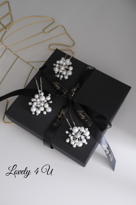 NORYS -Set Agrafe elegante  cu perle si cristale [5]