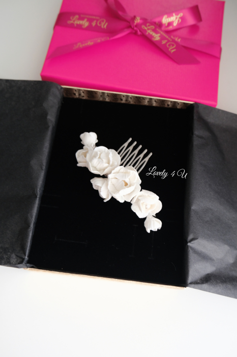 Diadema cu flori, peony accesorii, bijuterii cu flori bujori, tiara cu flori, pieptan voal mireasa cu flori, accesorii lovely 4 u , accesorii 2023, agrafa par mireasa, accesorii par nunta, accesoriu de par lateral, bijuterii [15]