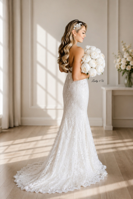 Diadema cu flori, peony accesorii, bijuterii cu flori bujori, tiara cu flori, pieptan voal mireasa cu flori, accesorii lovely 4 u , accesorii 2023, agrafa par mireasa, accesorii par nunta, accesoriu de par lateral, bijuterii [26]