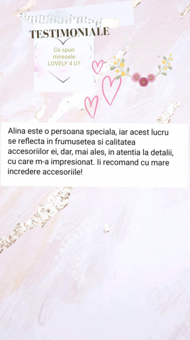 Coronita mireasă cu flori ivory REYA - CORONITA handmade bază placată cu argint, perle, cristale , și mesaj motivațional YOU ARE BEAUTIFUL - realizată manual in Romania [8]