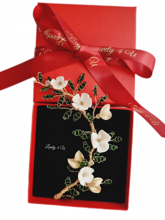 Accesorii Lovely 4 U, agrafa cu pietricele, Accesorii mireasa, bijuterii mireasa, agrafe coc mireasa, agrafe pentru mirese, Accesorii de păr pentru mireasa, bijuterii, mireasa 2023, agrafe elegante nașa [2]