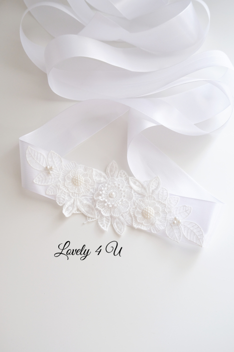 Bentita dezgatit mireasa, Esarfa alba pentru mirese, Accesoriu par, Dantela, Dezgatit, Esarfa dezgatit, Legatoare, lucrat manual, Mireasa,,Accesorii dezgatit mireasa, Bijuterii mireasa [3]