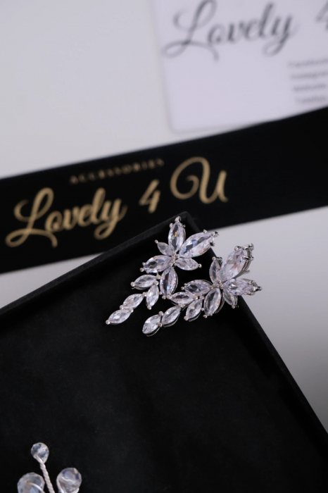 Cercei Mireasă SELLY – Eleganță și Strălucire, Cercei Zirconiu Cubic AAA Placati cu Rodiu, Cercei Eleganți Argintii pentru Mireasă, Cercei de Lux cu Strălucire de Diamant, Bijuterii de Mireasă – Cercei SELLY Handmade, Cercei Statement pentru Ocazii Speciale, Cercei Rafinați pentru Nuntă și Evenimente, Cercei Argintii cu Pietricele de Zirconiu, Cercei pentru Mireasă – Design Sofisticat, Cercei SELLY – Strălucire și Eleganță Premium,Cercei mireasa, Bijuterii mireasa, cercei mireasa cu pietricele, cercei cu șurub, CERCEI LOVELY 4 U [6]