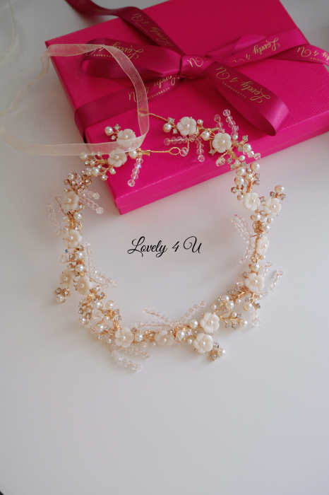 BENTITA MIREASA, DIADEMA FLEXIBILA MIREASA, ACCESORII PAR MIREASA, BENTITA  CU PERLE MIREASA, ACCESORII DE PAR MIREASA, CORONITA MIREASA, CORONITA FLEXIBILA MIREASA, BENTITE MIRESE, ACCESORII NUNTA [2]