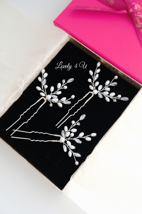 accesorii lovely 4 u , accesorii 2023, agrafa par mireasa, accesorii par nunta, accesoriu de par lateral, bijuterii argint, bijuterii cristale, bijuterii mireasa, accesorii mireasa, accesorii mireasa, accesorii pentru par, set accesorii mireasa, set agrafe par mireasa, [7]