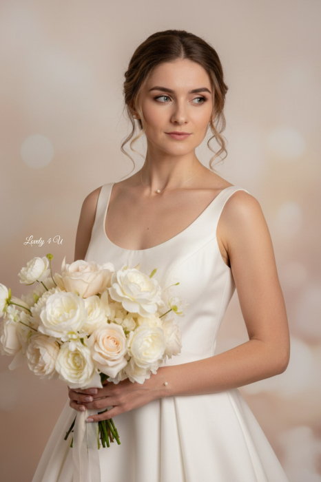 CALM GRACE – set bijuterii mireasă cu perle Swarovski plutitoare, colier invizibil, cercei și brățară handmade LOVELY 4 U [3]