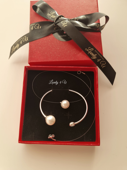 Set bijuterii perle ivory Swarovski 14mm, bijuterii perle ivory Swarovski, set bijuterii elegante, colier și brățară argint, cadou bijuterii personalizate, bijuterii handmade Lovely 4 U.brățară argint și colier la baza gatului invizibil cu perla, brarara perla Swarovski, bratara argint 925, zirconiu, perla swarovski, bijuterii swarovski, bijuterii cu perle, accesorii handmade, accesorii realizate manual in Romania, set colier si bratara, colier la baza gatului cu perle, colier invizibil,  Set perle Swarovski, Set perlute Swarovski, cercei perle swarovski negre, perle negre, cercei swarovski perle, set perle, Perle Swarovski, Perlute Swarovski, Cercei perle Swarovski, Cercei perlute Swarovski [4]