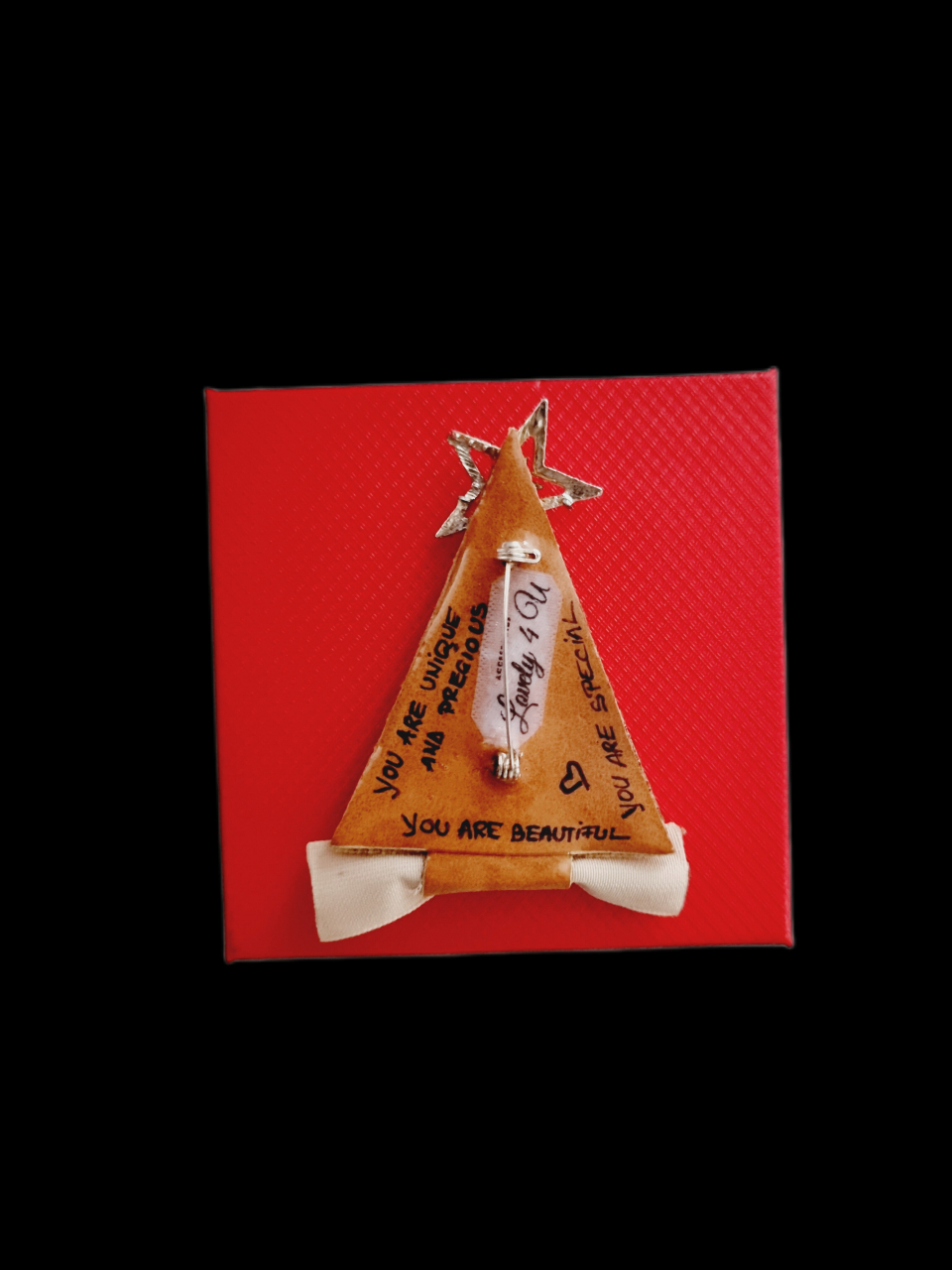 Set Broșă și colier, Broșă handmade bradut și colier festiv cu fir transparent [3]