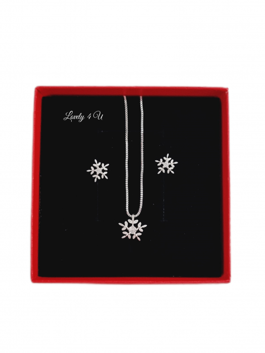 COLIER FULG, PANDATIV FULD DE NEA,ACCESORII LOVELY4 U, BIJUTERII FULG,CADOU CRACIUN, SET BIJUTERII CRACIUN, CERCEI FULG, ACCESORII DE IARNA, ARGINT925, ZIRCONIU, FULG DE NEA, SET, FULGI DE ZAPADA,FULG, SET CADOU SPECIAL DE CRACIUN, SET BIJUTERII CADOU PENTRU FEMEI,  cadouri de craciun, cadouri de craciun pentru copii, cadouri de craciun pentru fete, accesorii lovely 4 u [14]
