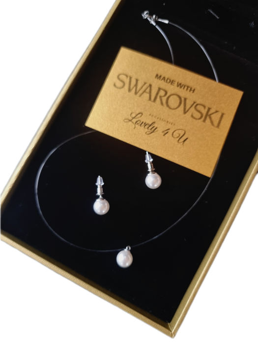 SET CERCEI SI COLIER MIREASA, SET MIREASA, COLIER SWAROVSKI, COLIER fir transparent mireasa cu perla, Choker, Colier transparent Swarovski, Bijuterii mireasa, Cercei mici cu perle Swarovski, CERCEI, set bijuterii mireasa, set accesorii mireasa, set cu perle elegant, set swarovski, colier la baza gatului, lantisor transparent, cercei minimalisti cu perle [6]