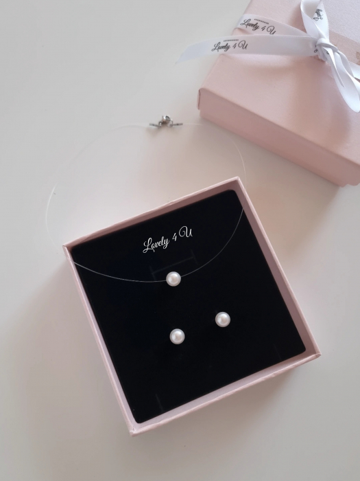 SET CERCEI SI COLIER MIREASA, SET MIREASA, COLIER SWAROVSKI, COLIER fir transparent mireasa cu perla, Choker, Colier transparent Swarovski, Bijuterii mireasa, Cercei mici cu perle Swarovski, CERCEI, set bijuterii mireasa, set accesorii mireasa, set cu perle elegant, set swarovski, colier la baza gatului, lantisor transparent, cercei minimalisti cu perle [3]