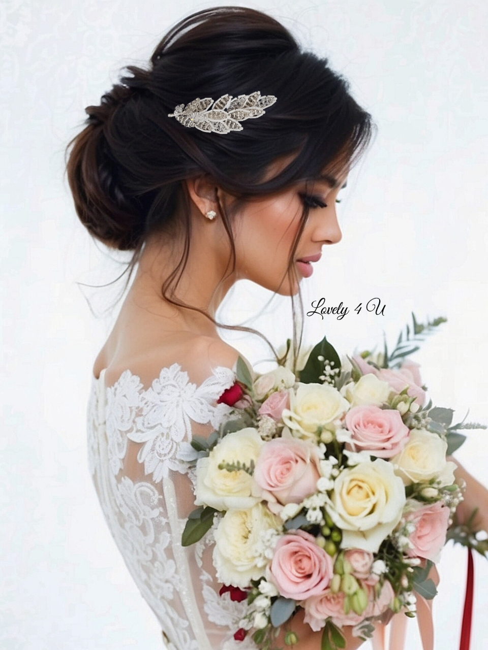 set agrafe coc mireasa, set agrafe pentru mirese, set accesorii nunta, pin coc cu frunze, piepteni si pini mireasa, accesoriu lateral cu funze, decoratiuni par mireasa, accesoriu mireasa, accesoriu par cu cristale, argintiu, frunze, bucuresti, cluj, diadema mireasa,diadema  frunze, iasi, pieptene mireasa, tiara, Timisoara [2]