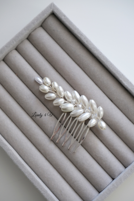 AGRAFA PAR MIREASA, ACCESORII LOVELY 4 U, ACCESORII CU PERLE MIREASA, [12]