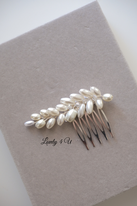 AGRAFA PAR MIREASA, ACCESORII LOVELY 4 U, ACCESORII CU PERLE MIREASA, [10]