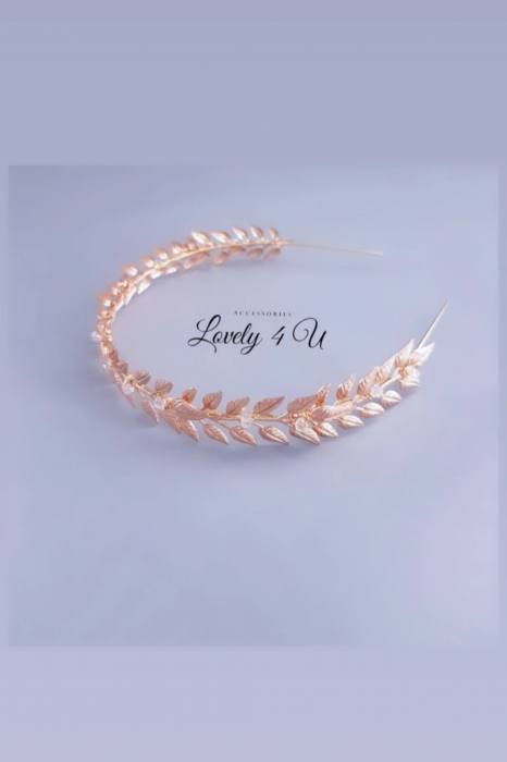 Tiara cu frunze, Accesorii cu frunze aurii, Diadema mireasa, Swarovski, Accesorii Lovely 4 U, Bijuterii frunse aurii, Frunze auzii, Accesorii mireasa, Accesorii de par mireasa, Agrafe cu frunze, TIARA, cristale swarovski, coronita mireasa aurie, coronita cu frunze, frunze aurii, accesorii lovely 4 u [8]
