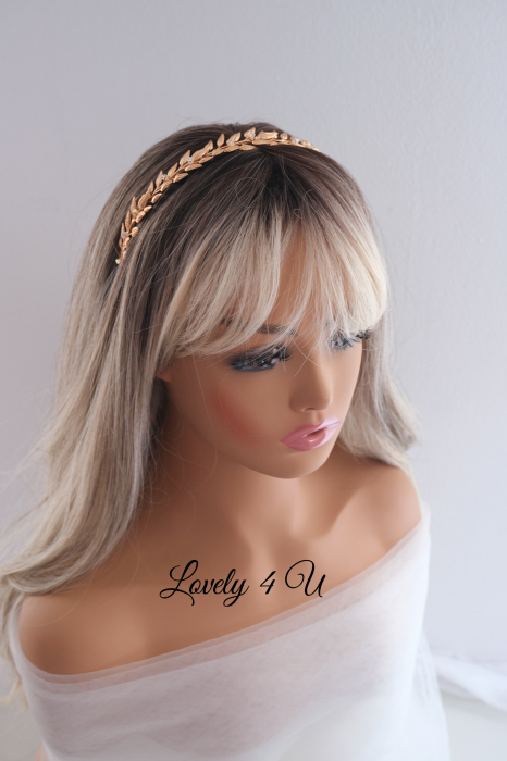 Tiara cu frunze, Accesorii cu frunze aurii, Diadema mireasa, Swarovski, Accesorii Lovely 4 U, Bijuterii frunse aurii, Frunze auzii, Accesorii mireasa, Accesorii de par mireasa, Agrafe cu frunze, TIARA, cristale swarovski, coronita mireasa aurie, coronita cu frunze, frunze aurii, accesorii lovely 4 u [10]