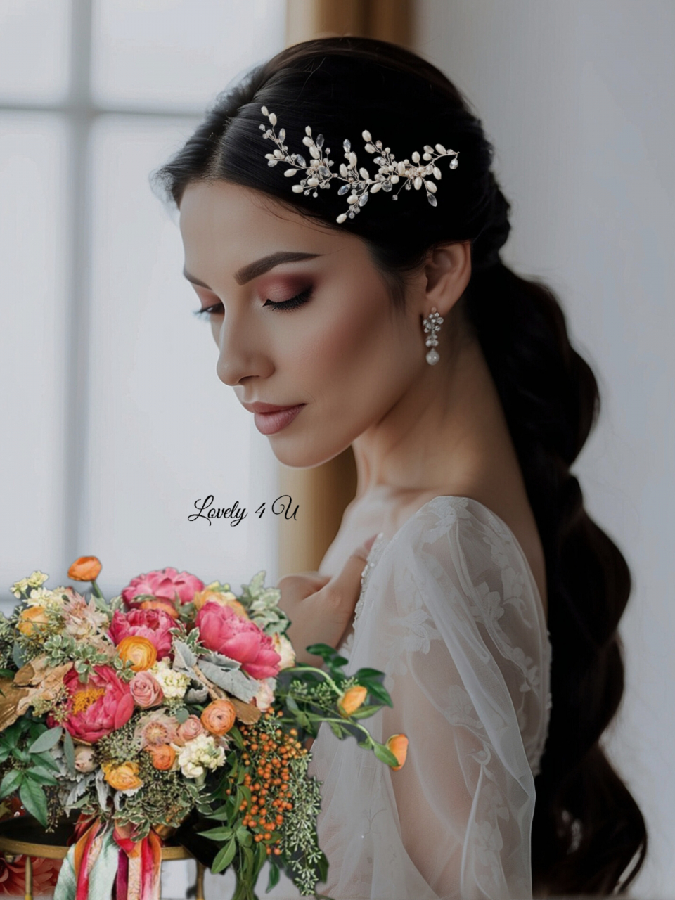 VALENTINA - accesoriu pentru mirese cu perle si cristale [3]