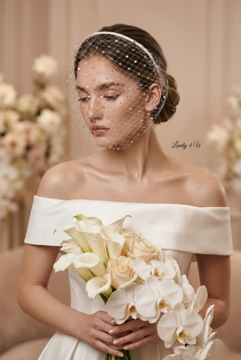 Voaletă Mireasă ÉTOILE CRYSTAL Handmade – Voaletă Couture cu Cristale și Eleganță Luxury | LOVELY 4 U [9]