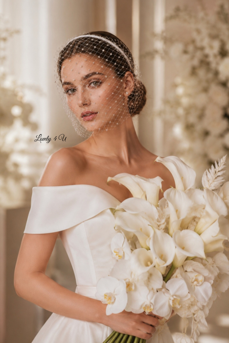 Voaletă Mireasă ÉTOILE CRYSTAL Handmade – Voaletă Couture cu Cristale și Eleganță Luxury | LOVELY 4 U [5]