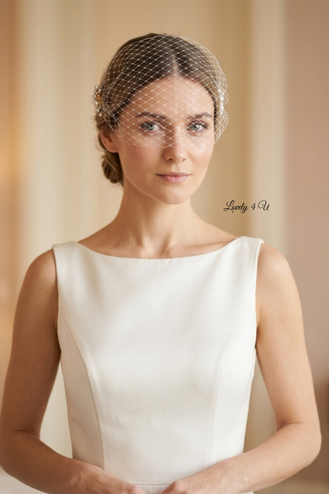 Voaletă Mireasă Handmade LUMINA – Accesoriu Elegant cu Perle și Detalii Aurii | LOVELY 4 U [7]