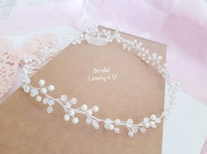 BENTITA MIREASA, DIADEMA FLEXIBILA MIREASA, ACCESORII PAR MIREASA, Accesorii LOVELY 4 U,  BENTITA  CU PERLE MIREASA, ACCESORII DE PAR MIREASA [8]