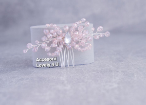 PIEPTAN MIREASA, DIADEMA MIREASA, ACCESORIU PAR MIREASA, ACCESORII DE PAR MIRESE, ACCESORII NUNTA, ACCESORII CU PERLE, DIADEMA CU PERLE, PIEPTAN VOAL MIREASA, BIJUTERII PAR MIREASA, CORONITA, TIARA [5]