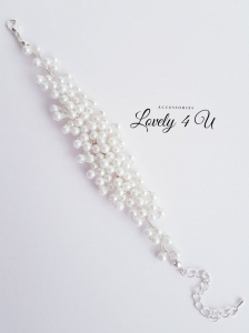 BRATARA MIREASA, ACCESORII LOVELY 4 U, BRATARA CU PERLE ALBE, BRATARA ARGINT, PERLE ALBE, BRATARA ELEGANTA, [6]