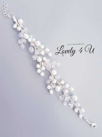 set bijuterii mireasa, set diadema si cercei mireasa, set diadema cercei si bratara cu perle, cercei mireasa cu perle, set accesorii nunta, set bijuterii nunta, bratara mireasa cu perle albe, set argintiu mireasa cu perle , cercei lungi mireasa, bratara mireasa [9]