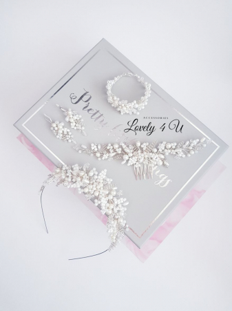 DIADEMA MIREASA / accesorii par mirese,  accesorii nunta, accesorii par mireasa, accesorii handmade, accesorii nunta, accesorii par mireasa, accesoriu par cu frunzulite, accesoriu par desfacut mireasa, aranjamente par, bijuterii mireasa, bijuterii par, [8]
