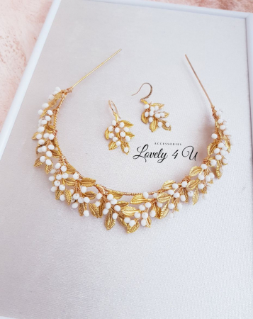 CORONITA STIL GRECESC, ACCESORII STIL GRECESC, BIJUTERII STIL GRECESC, CORONITA CU FRUNZE, TIARA CU FRUNZE, FRUNZE AURII, ACCESORII FRUNZE AURI, TIARA FRUNZE AURI, ACCESORII LOVELY 4 U,TIARA, CORONITA [8]