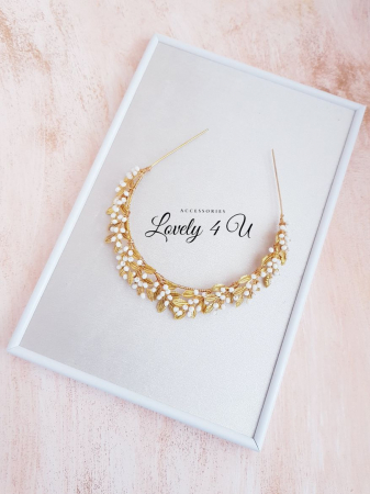 CORONITA STIL GRECESC, ACCESORII STIL GRECESC, BIJUTERII STIL GRECESC, CORONITA CU FRUNZE, TIARA CU FRUNZE, FRUNZE AURII, ACCESORII FRUNZE AURI, TIARA FRUNZE AURI, ACCESORII LOVELY 4 U,TIARA, CORONITA [9]