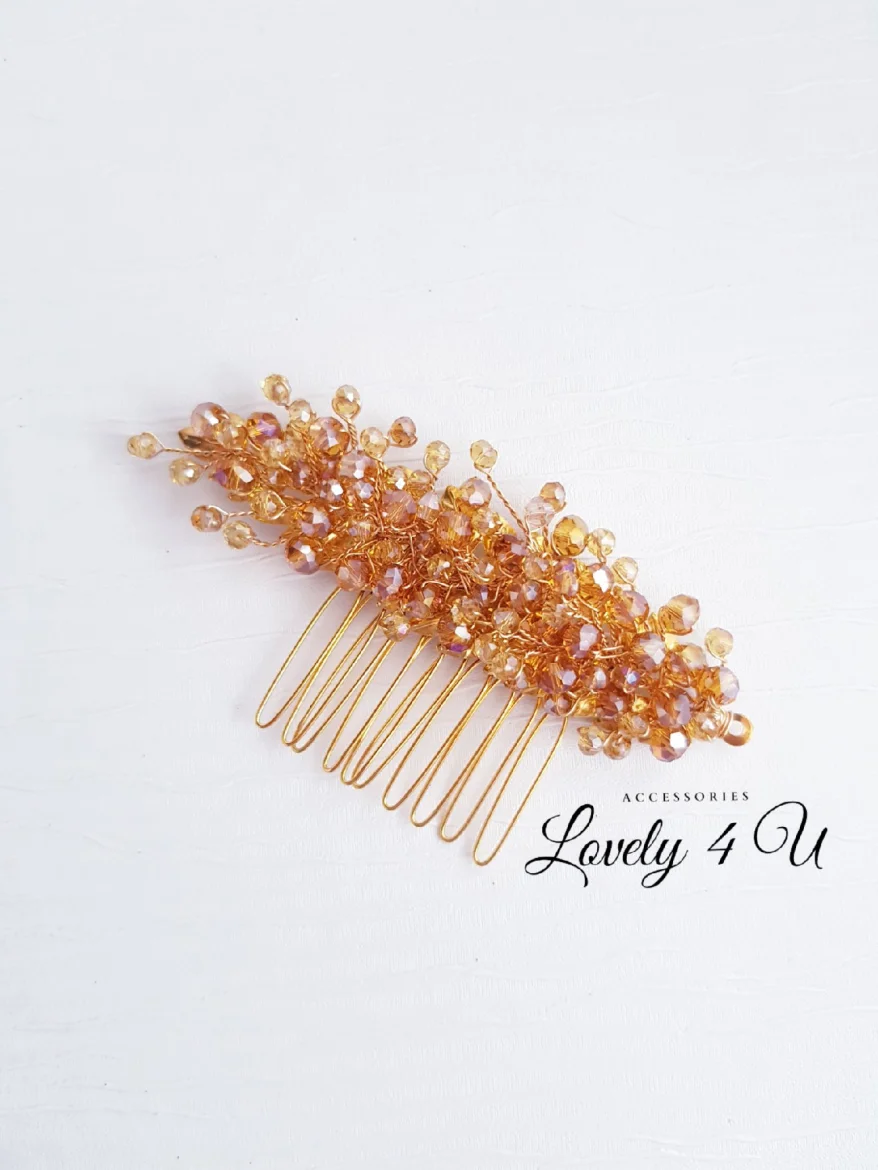 accesoriu de par bohemian, accesoriu de par,agrafa par mireasa, diadema aurie, diadema mireasa, nunta boho, pieptene de par mireasa, stil boho, Accesorii LOVELY 4 U, Accesorii aurii, FRUNZE AURII,GOLD [8]