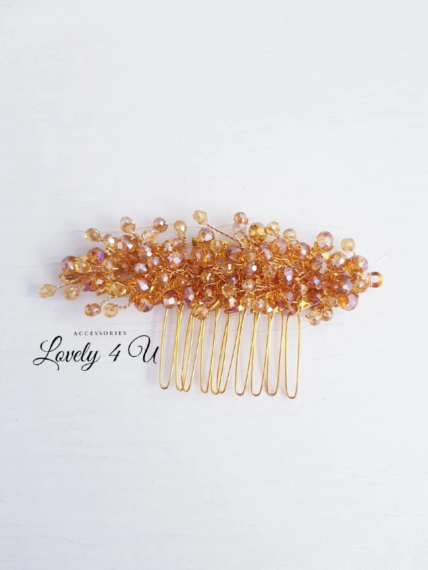 accesoriu de par bohemian, accesoriu de par,agrafa par mireasa, diadema aurie, diadema mireasa, nunta boho, pieptene de par mireasa, stil boho, Accesorii LOVELY 4 U, Accesorii aurii, FRUNZE AURII,GOLD [10]